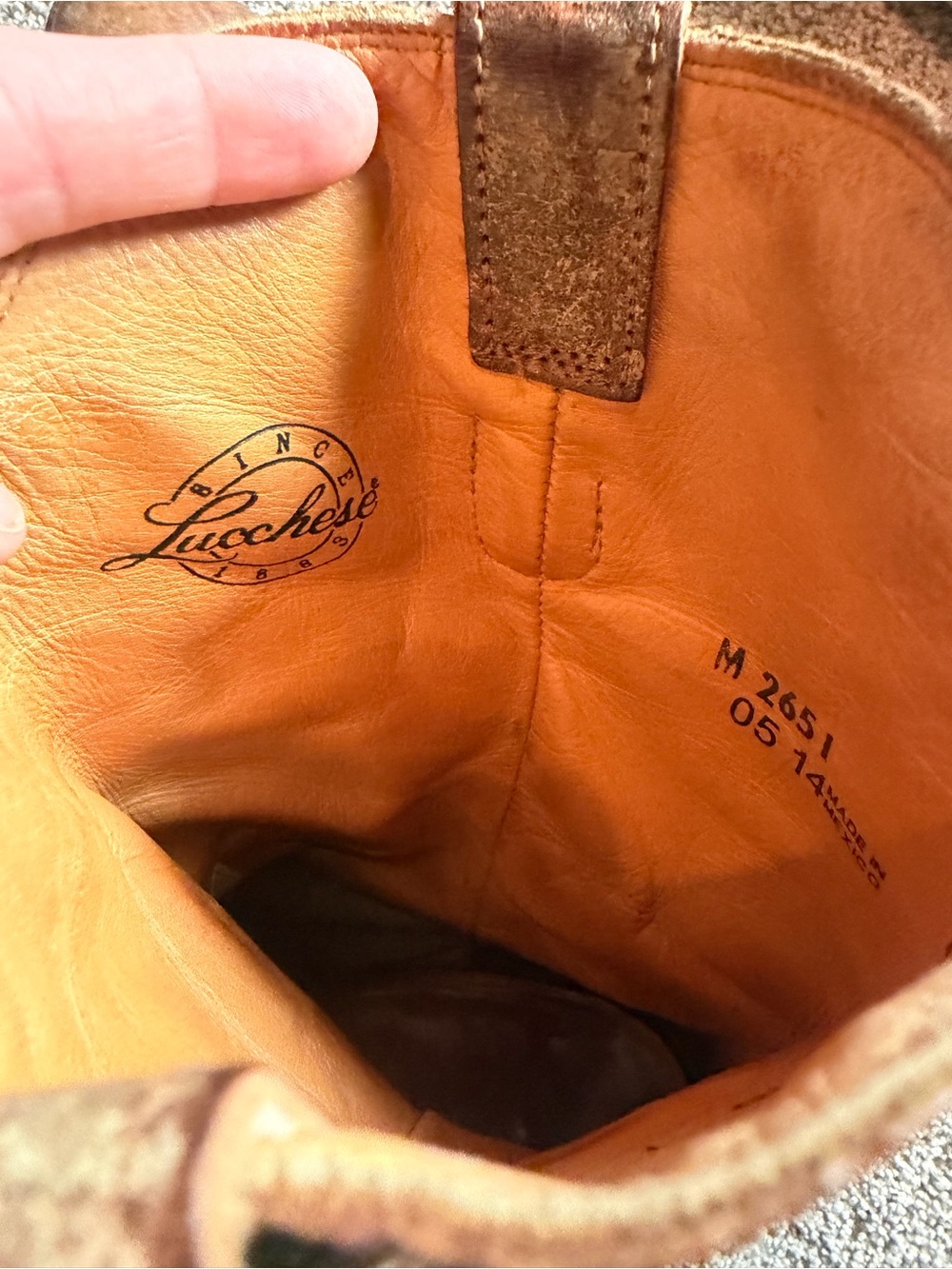 Lucchese Distressed Brown Leather Western Boots size 10 1/2 - Picture 4 of 6